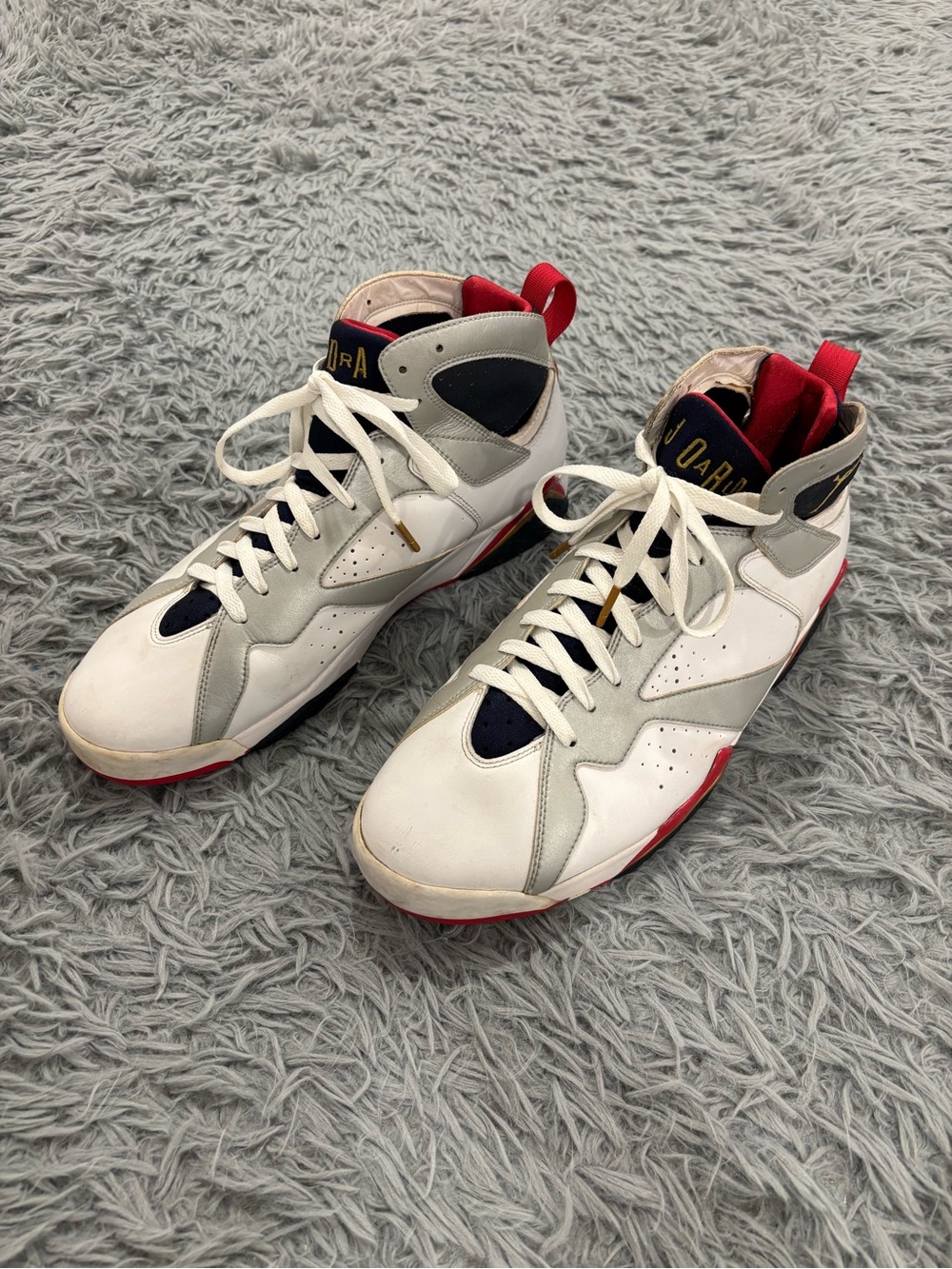 Jordan Air Jordan 7 Retro Men’s Size 13 Olympic 2012 White Red 304775-135